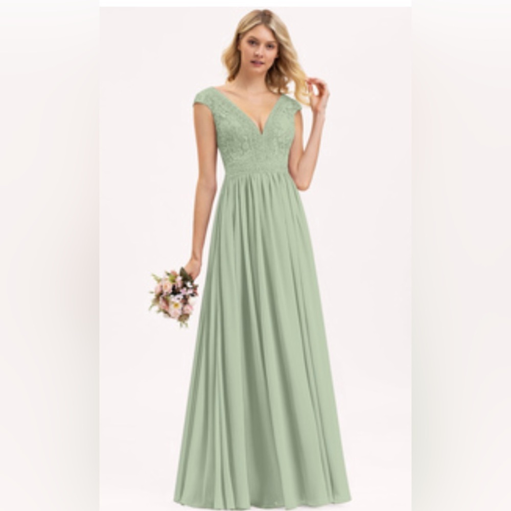 Bridesmaid dress. Sage green chiffon.  Size 26W. New with tags.